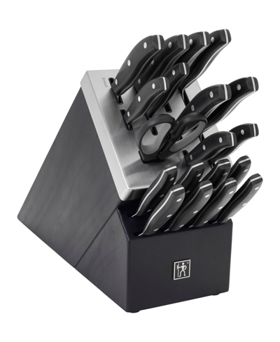 Shop J.a. Henckels Definition Stainless Steel 20 Pc Self-sharpening Knife Block Set In Black,silver
