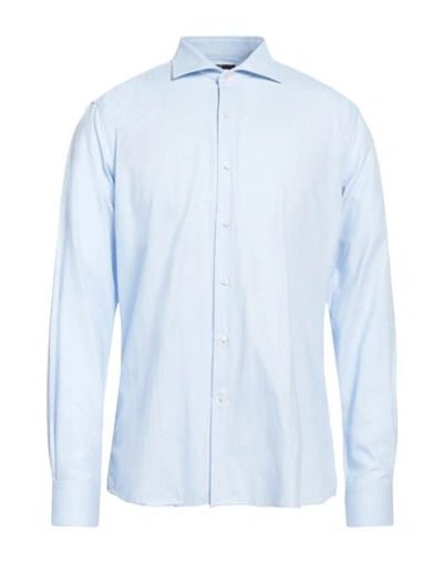 Cavalli Class Man Shirt Light Blue Size 17 Cotton In Blue