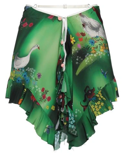 Shop Cormio Woman Mini Skirt Green Size 4 Viscose