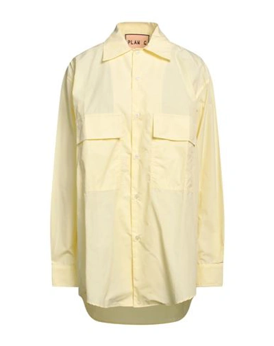 Shop Plan C Woman Shirt Light Yellow Size 4 Polyamide, Cotton