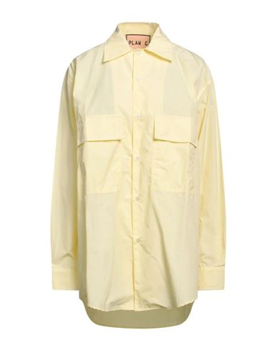 Plan C Woman Shirt Pastel Yellow Size 4 Polyamide, Cotton In Yellow