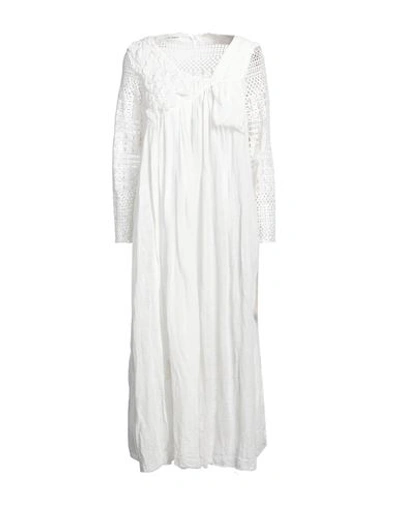 Shop Un-namable Woman Maxi Dress White Size 4 Linen, Cotton