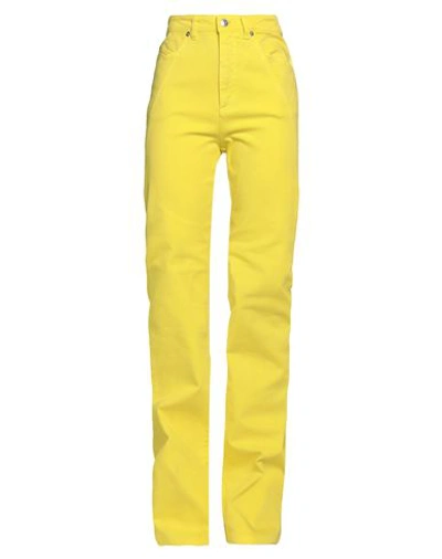 Shop N°21 Woman Pants Yellow Size 28 Cotton, Elastane