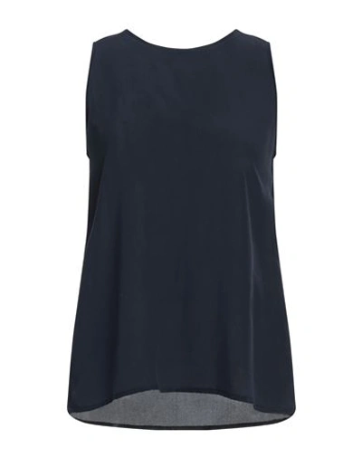 Shop Archivio B Woman Top Navy Blue Size L Silk