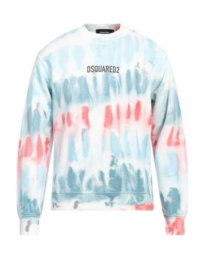 Shop Dsquared2 Man Sweatshirt Sky Blue Size M Cotton