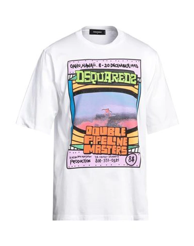 Shop Dsquared2 Man T-shirt White Size L Cotton