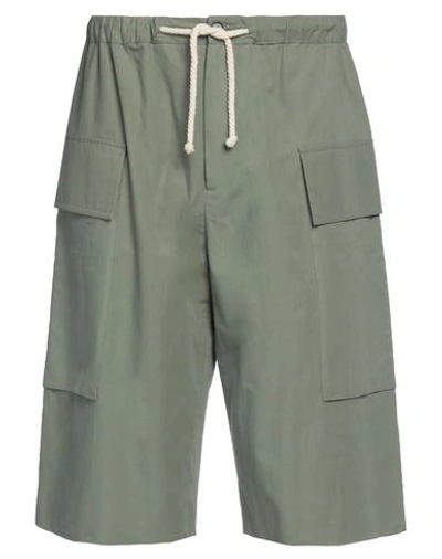 Shop Jil Sander Man Shorts & Bermuda Shorts Sage Green Size 36 Cotton