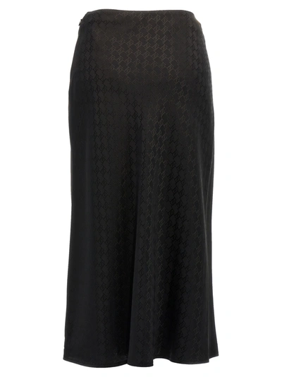 Shop Elisabetta Franchi All Over Logo Skirt Skirts Black
