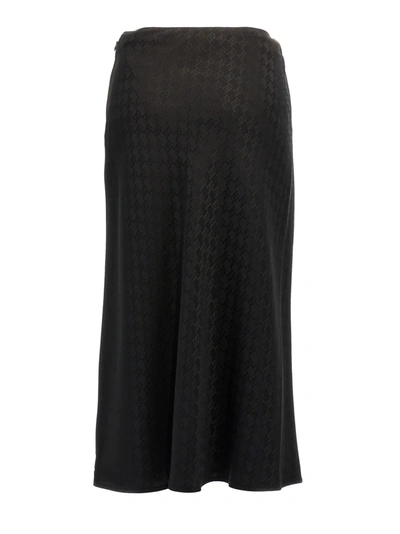 Shop Elisabetta Franchi All Over Logo Skirt Skirts Black