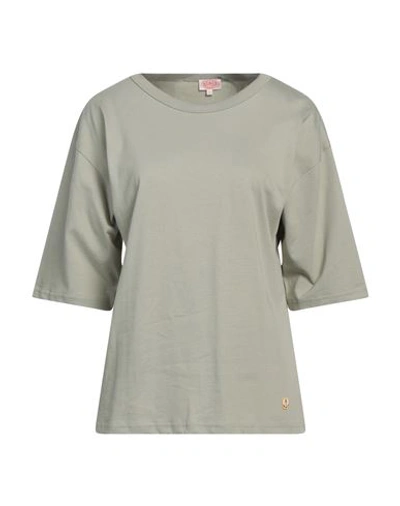 Shop Armor-lux Woman T-shirt Sage Green Size 2 Cotton