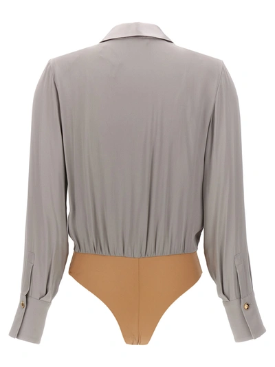 Shop Elisabetta Franchi Body Blouse Shirt, Blouse Gray