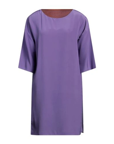 Shop Stephan Janson Woman Mini Dress Purple Size S Silk