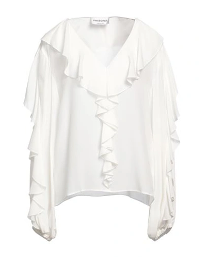 Shop Phaeonia Woman Top White Size 8 Silk