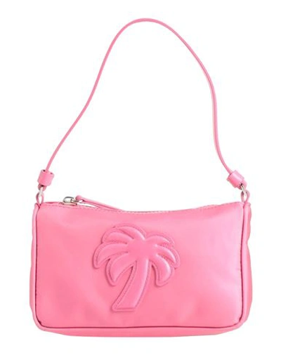 Shop Palm Angels Woman Handbag Fuchsia Size - Polyester, Calfskin In Pink