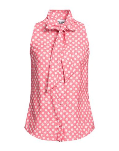 Shop Moschino Woman Shirt Pink Size 8 Polyester, Elastane