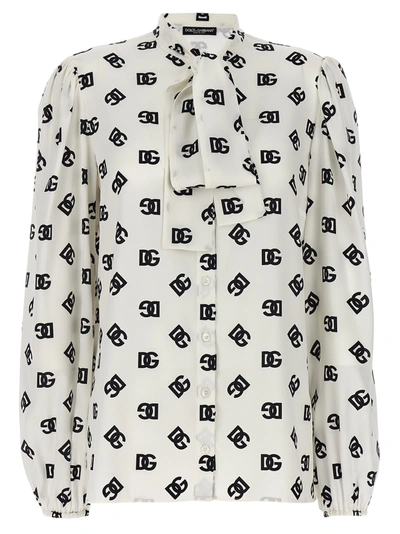 Shop Dolce & Gabbana Dg Shirt, Blouse White/black