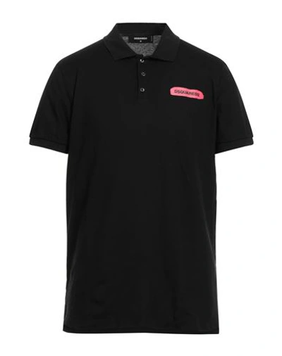 Dsquared2 D2 Tennis Logo Printed Polo Shirt In Black