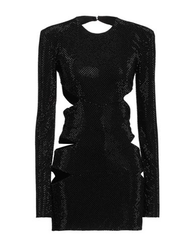 Shop Alexandre Vauthier Woman Mini Dress Black Size 8 Viscose, Elastane, Glass