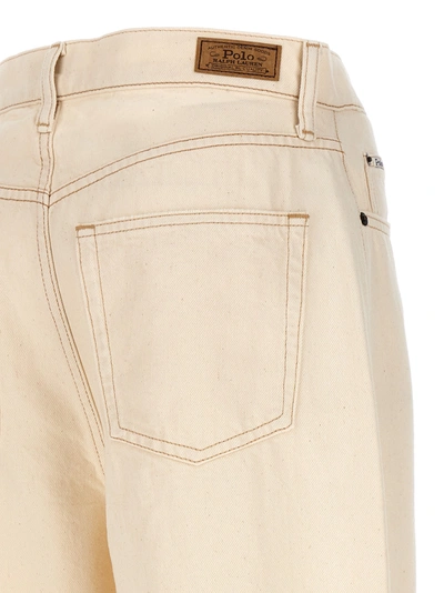 Shop Polo Ralph Lauren Flared Jeans Beige