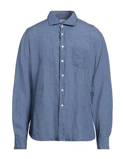 Shop Hartford Man Shirt Slate Blue Size Xxl Linen