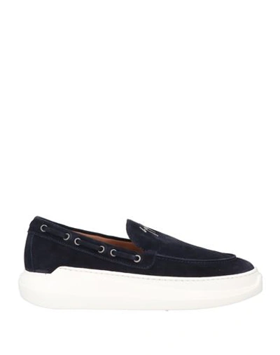 Shop Giuseppe Zanotti Man Sneakers Navy Blue Size 11 Soft Leather