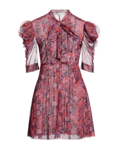 Shop Philosophy Di Lorenzo Serafini Woman Mini Dress Red Size 6 Polyester, Silk