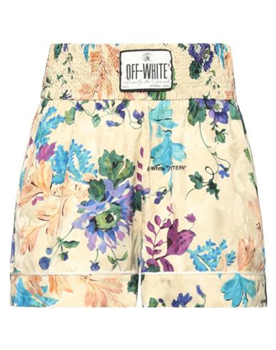 Shop Off-white Woman Shorts & Bermuda Shorts Beige Size 4 Viscose, Polyester