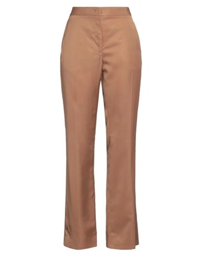Shop Jil Sander Woman Pants Camel Size 6 Viscose In Beige