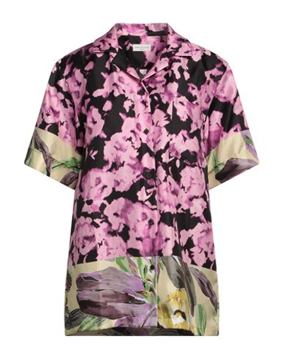 Shop Dries Van Noten Woman Shirt Mauve Size 4 Silk In Purple
