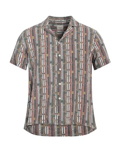 Shop Portofiori Man Shirt Rust Size 16 ½ Viscose In Red
