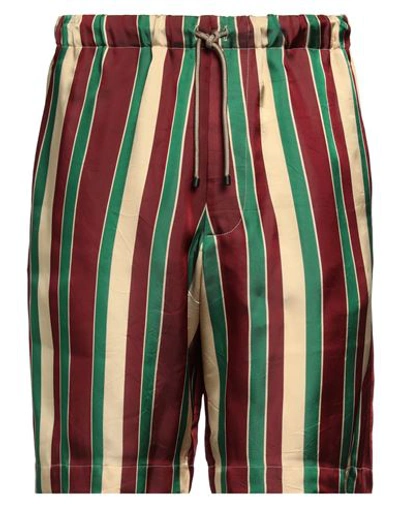 Shop Dries Van Noten Man Shorts & Bermuda Shorts Burgundy Size 32 Acetate, Cupro In Red
