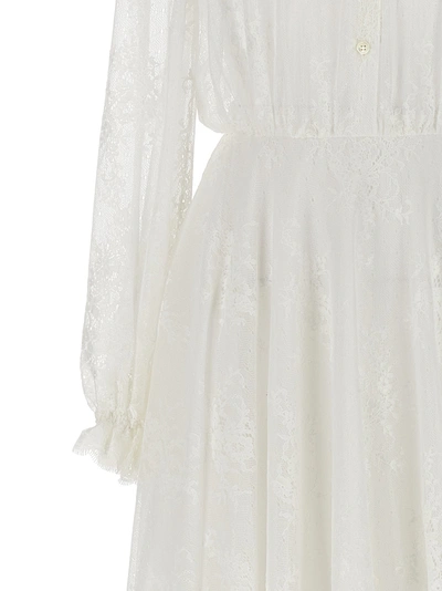 Shop Ermanno Scervino Lace Long Dress Dresses White