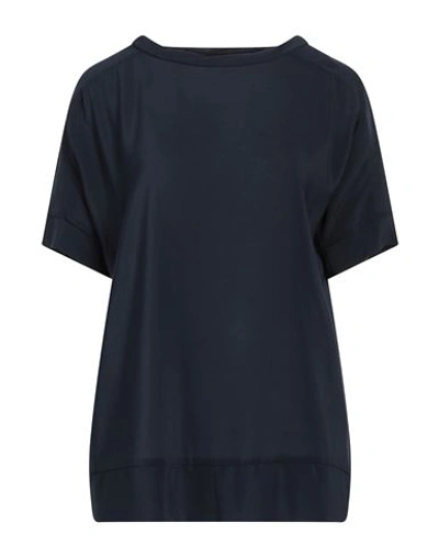 Shop Archivio B Woman Top Navy Blue Size L Silk