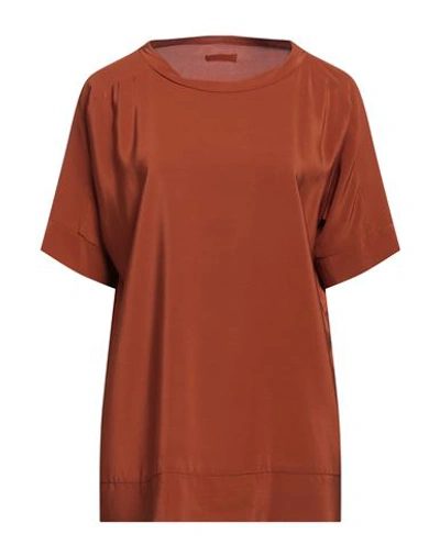 Shop Archivio B Woman Top Brown Size L Silk