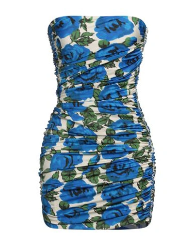 Shop Philosophy Di Lorenzo Serafini Woman Mini Dress Blue Size 8 Polyamide, Elastane