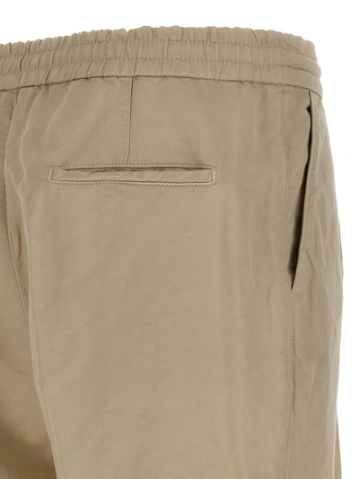 Shop Brunello Cucinelli Linen Blend Trousers Pants Beige