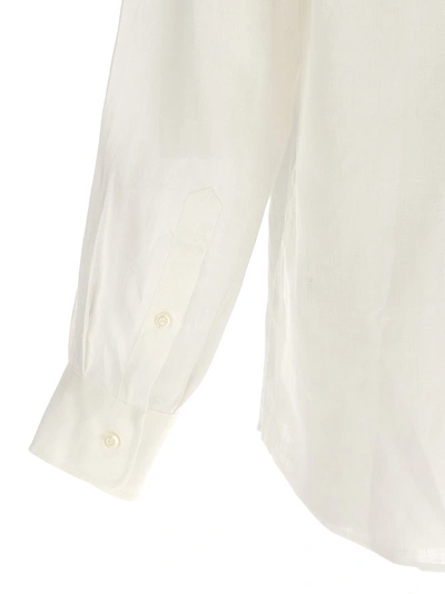 Shop Brunello Cucinelli Linen Shirt Shirt, Blouse White
