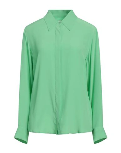 Shop Dries Van Noten Woman Shirt Green Size 6 Acetate, Silk