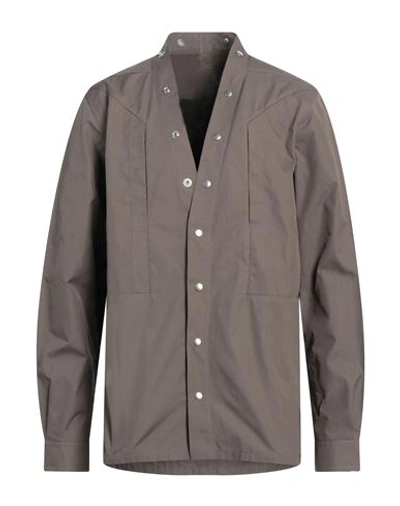 Shop Rick Owens Man Shirt Lead Size 42 Polyester In Grey