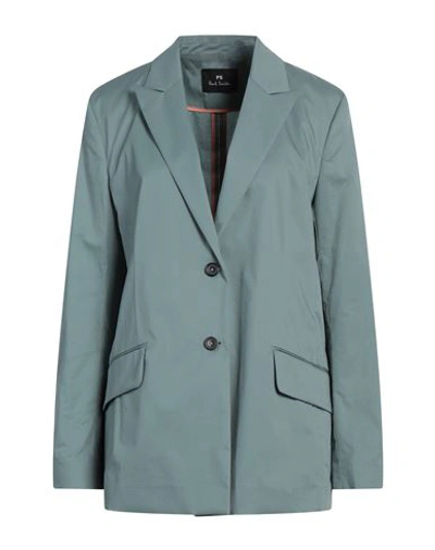 Ps By Paul Smith Ps Paul Smith Woman Blazer Slate Blue Size 6 Cotton, Elastane In Blue