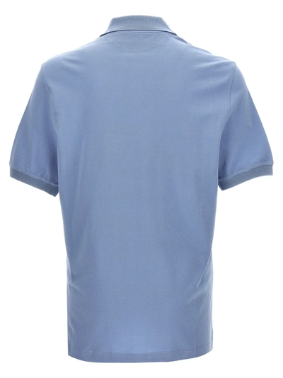 Shop Brunello Cucinelli Logo Print  Shirt Polo Light Blue