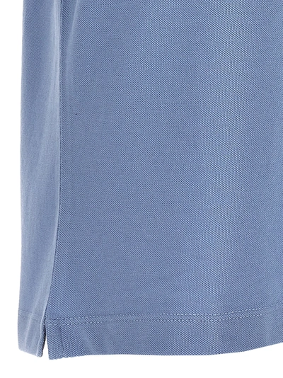 Shop Brunello Cucinelli Logo Print  Shirt Polo Light Blue