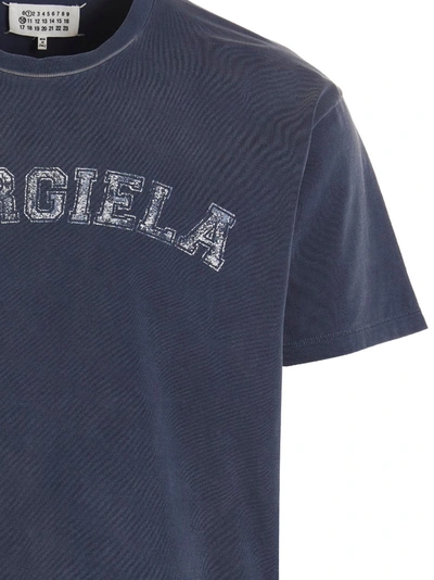 Shop Maison Margiela Logo Print T-shirt Blue