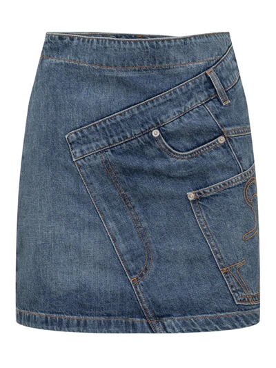 Shop Jw Anderson J.w. Anderson Twisted Mini Skirt In Blue