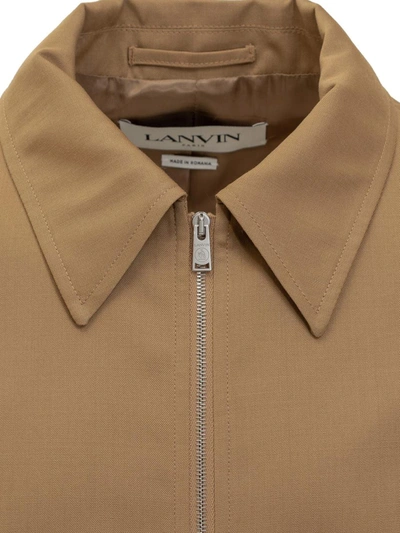 Shop Lanvin Tailored Blouson With Logo In Brown