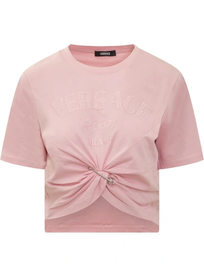 Shop Versace Short T-shirt In Pink