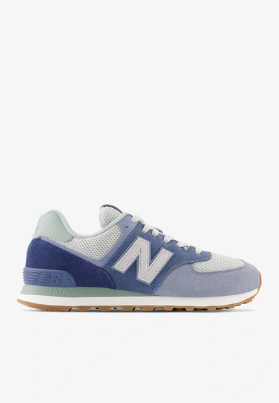 Shop New Balance 574 Low-top Sneakers In Boston Navy/gray