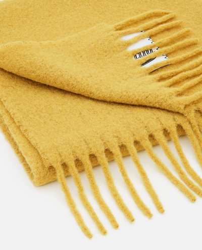 Marni Logo Patch Scarf Scarves, Foulards Yellow In Yellow