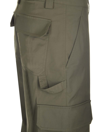 Shop Valentino Cargo Trousers In Green
