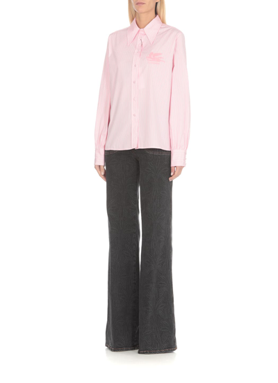 Shop Etro Shirt With Logo In Pink